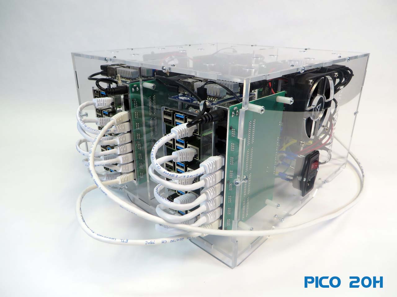 Pico 20 Raspberry PI Cluster PI4 4GB PicoCluster Desktop