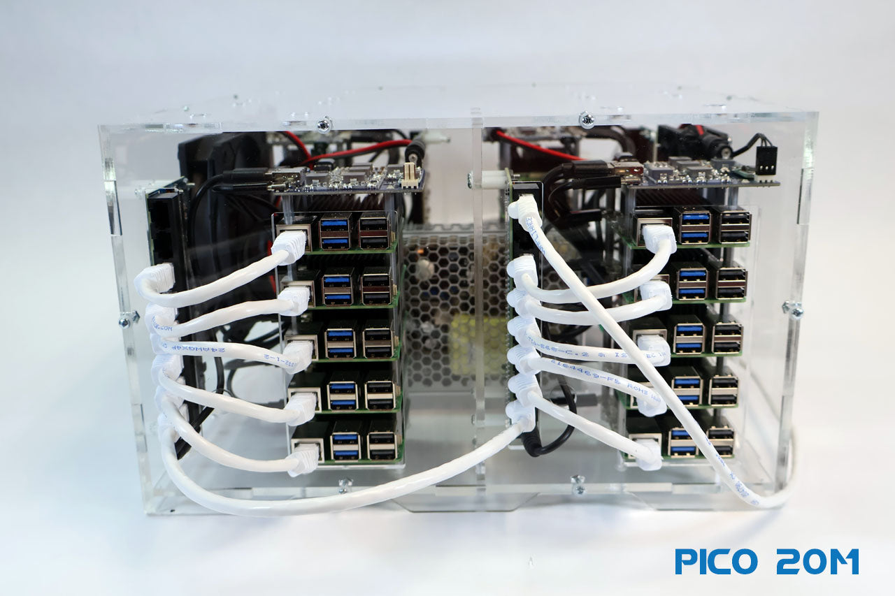 Pico 20T Raspberry PI 5 Cluster PI5 8GB PicoCluster Desktop DataCenter –  PicoCluster LLC